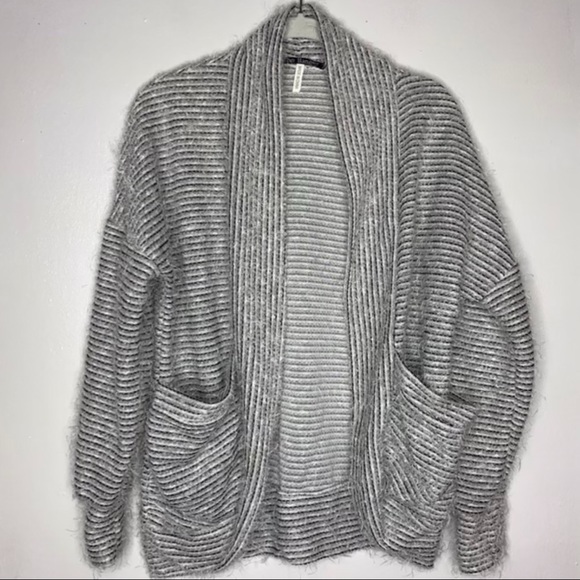 The‎ Hanger Eyelash Black & White Open Cardigan - Picture 1 of 11